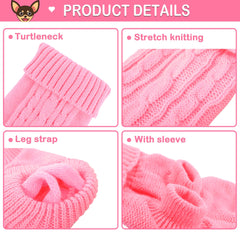 Kallfir's cutie XXS dog sweater rose pack for teacup breeds