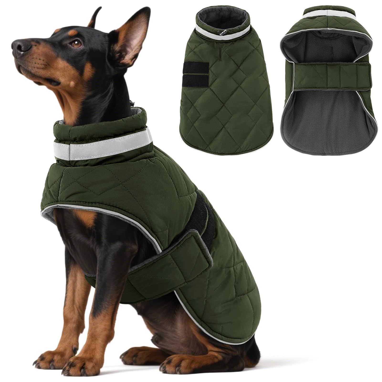 KAMA BRIDAL dog winter coat front view highlighting water-resistant warmth for cold walks.