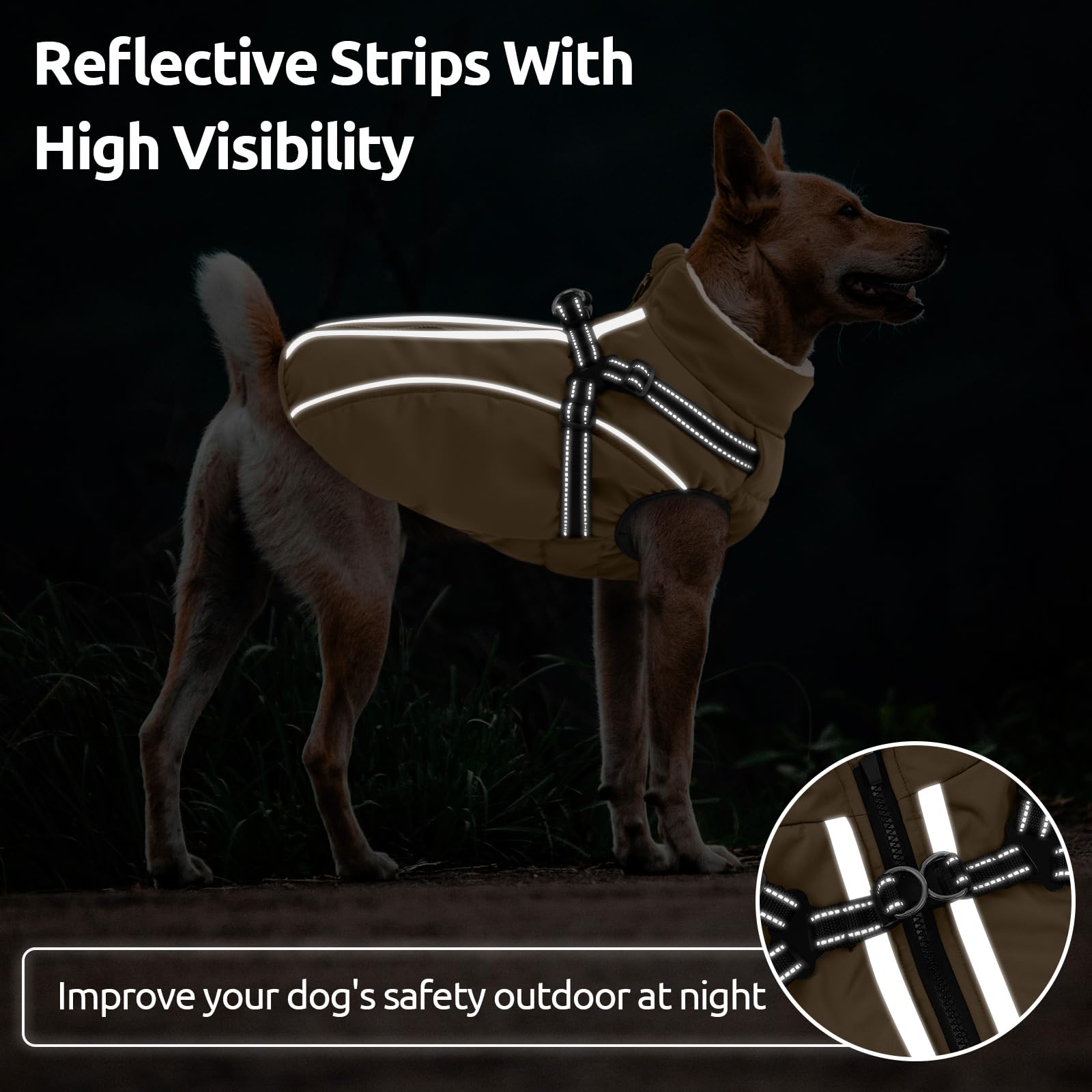 KAMA BRIDAL reflective stripes boost visibility for safe night walks.