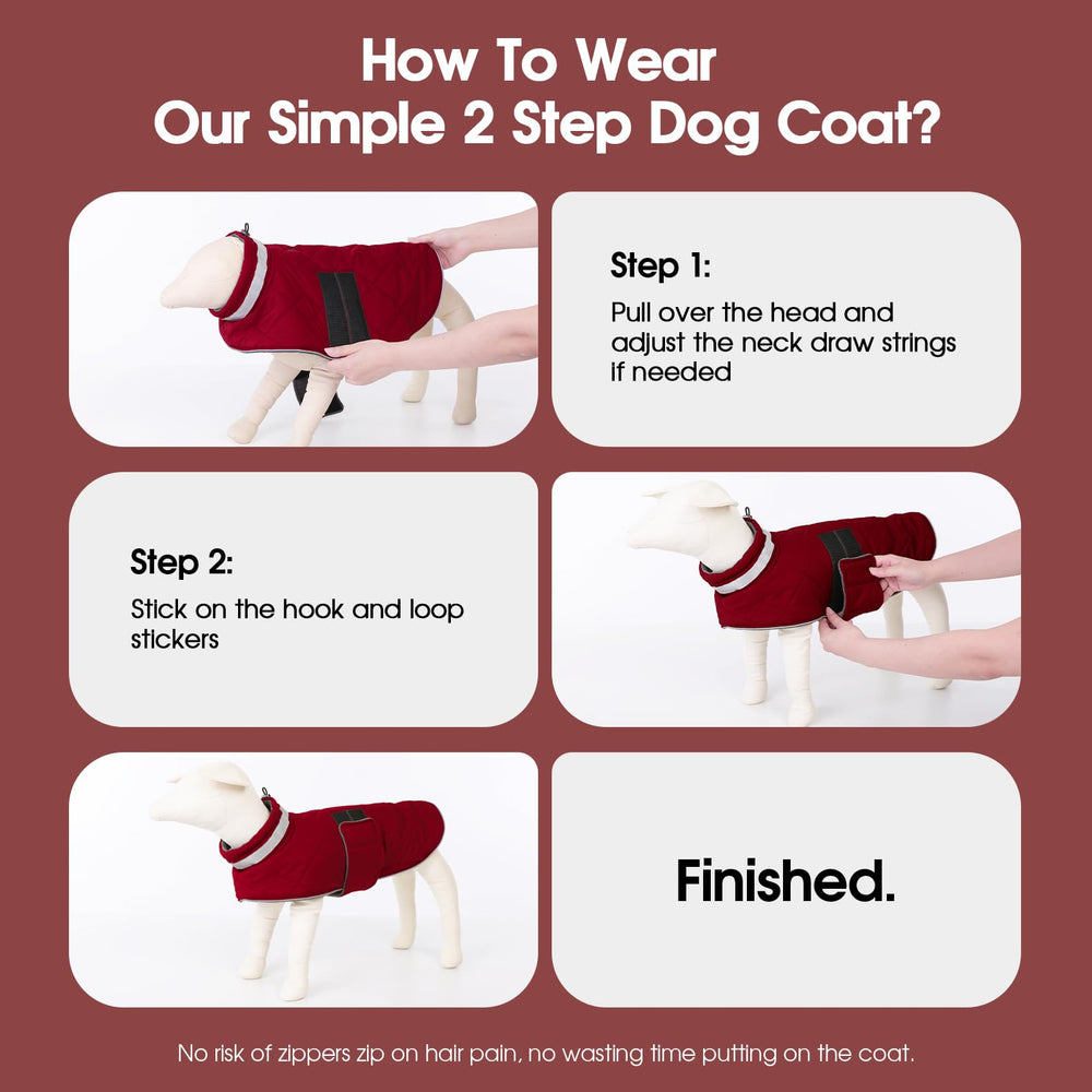 KAMA BRIDAL dog coat side view with Velcro closure for easy wear.