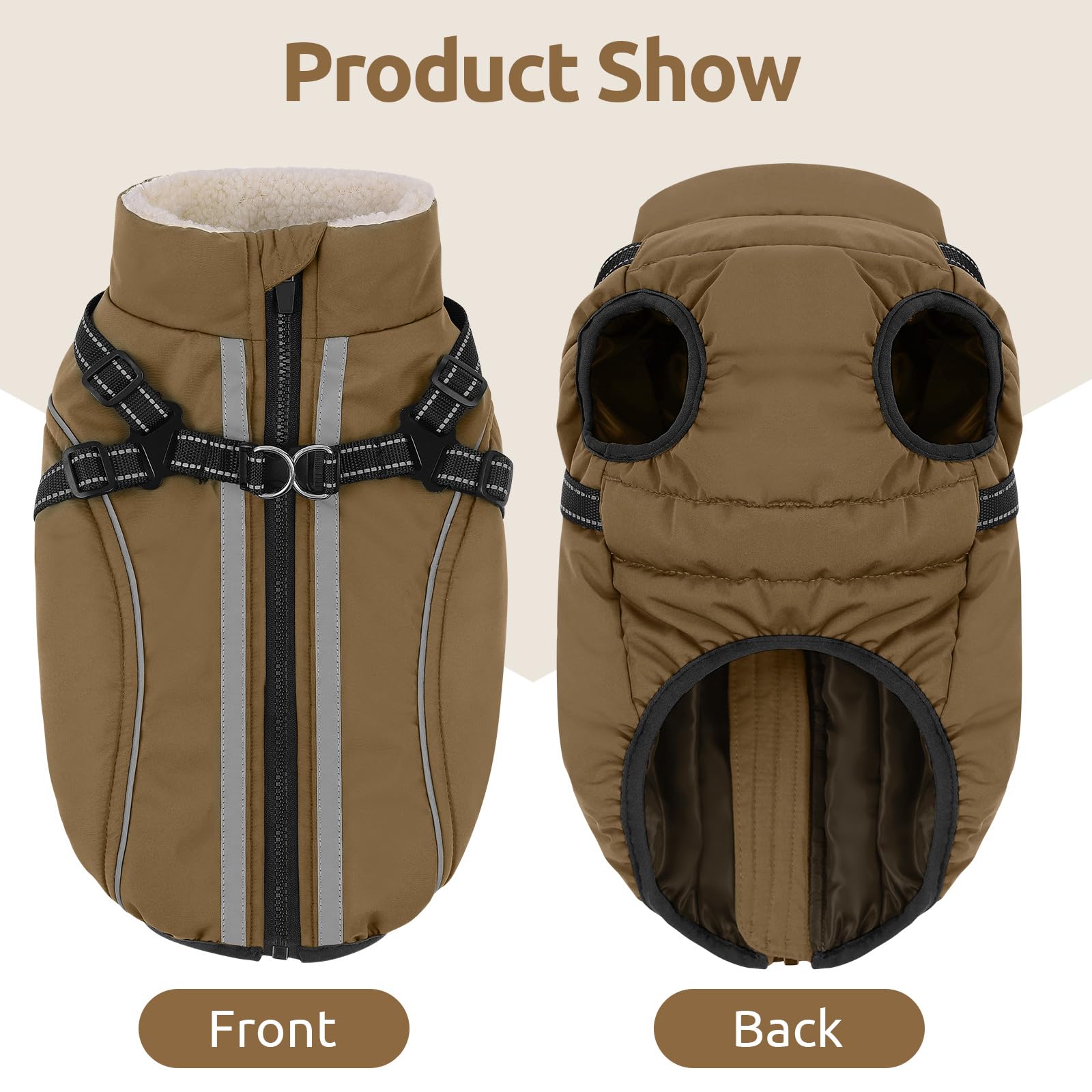 KAMA BRIDAL dog winter coat waterproof fabric ready for rainy walks.