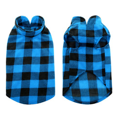 KAMA BRIDAL plaid dog coat back view with leash hole for secure walks