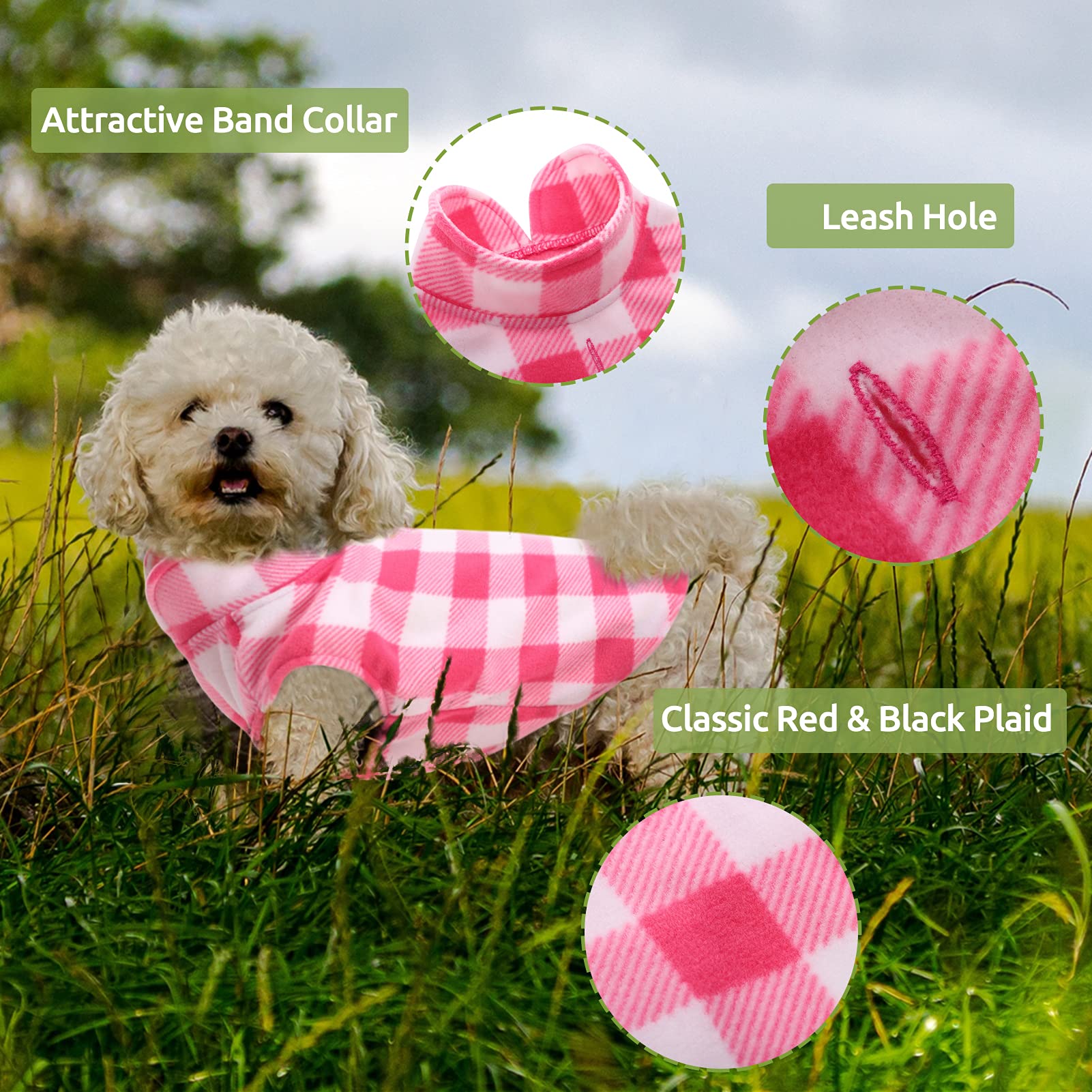 KAMA BRIDAL three-pack pink-purple plaid dog coat suitable for festive wear