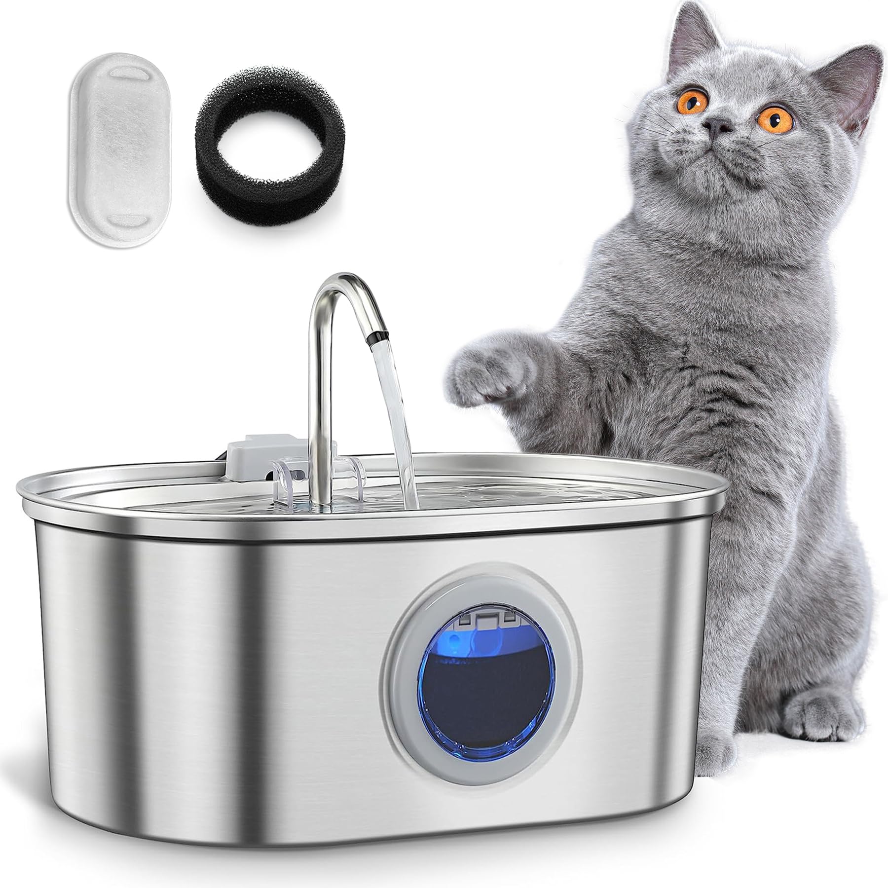 KANCHOU cat fountain stainless steel with durable surface for clean, fresh water.