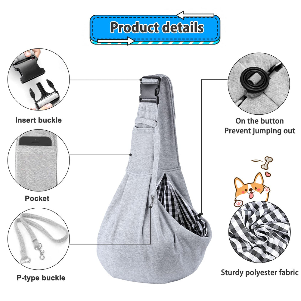 Kanemc dog sling lightweight-breathable fabric keeps pets cool during daily adventures.
