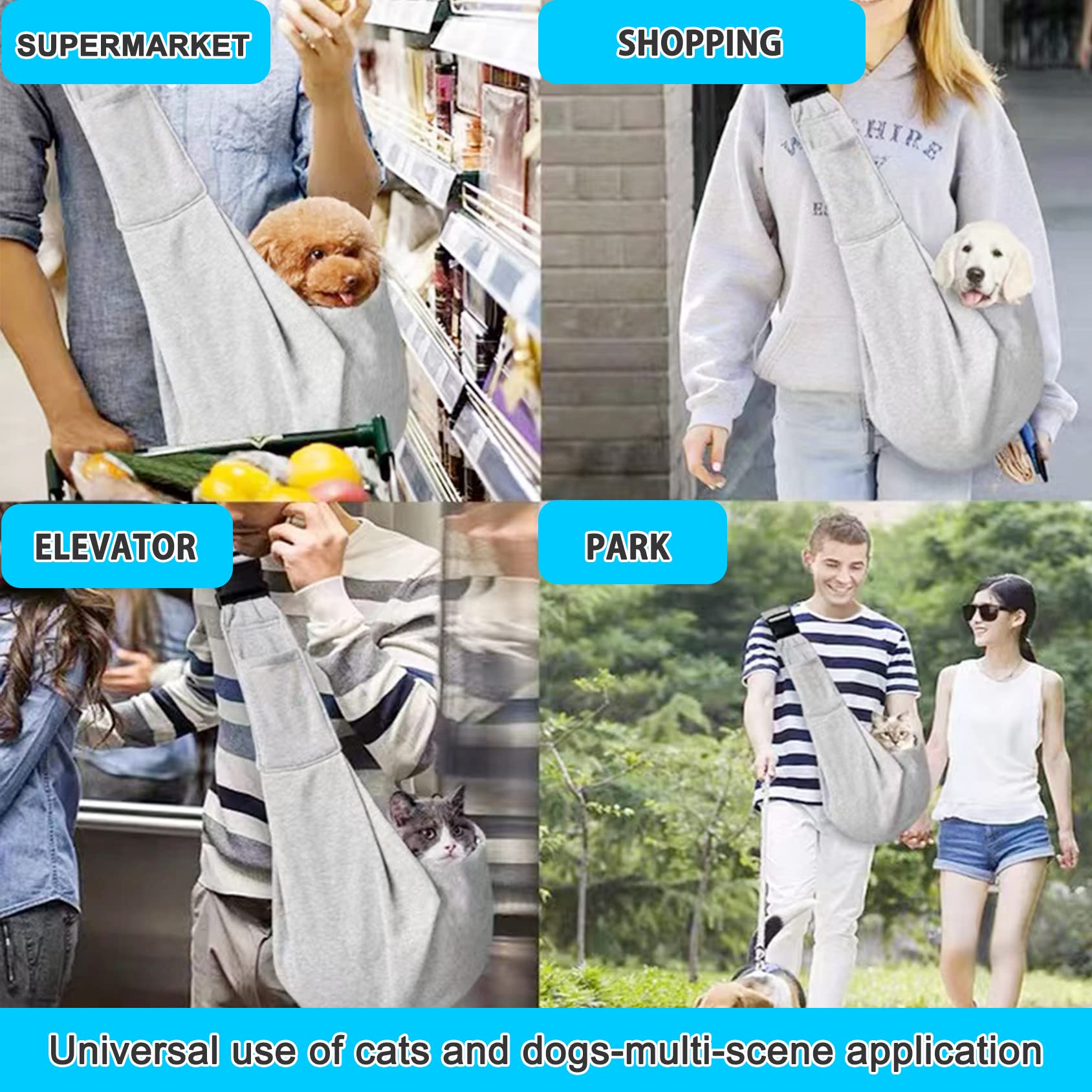 Kanemc dog sling outdoor-travel-use supports hands-free exploration with small dogs.
