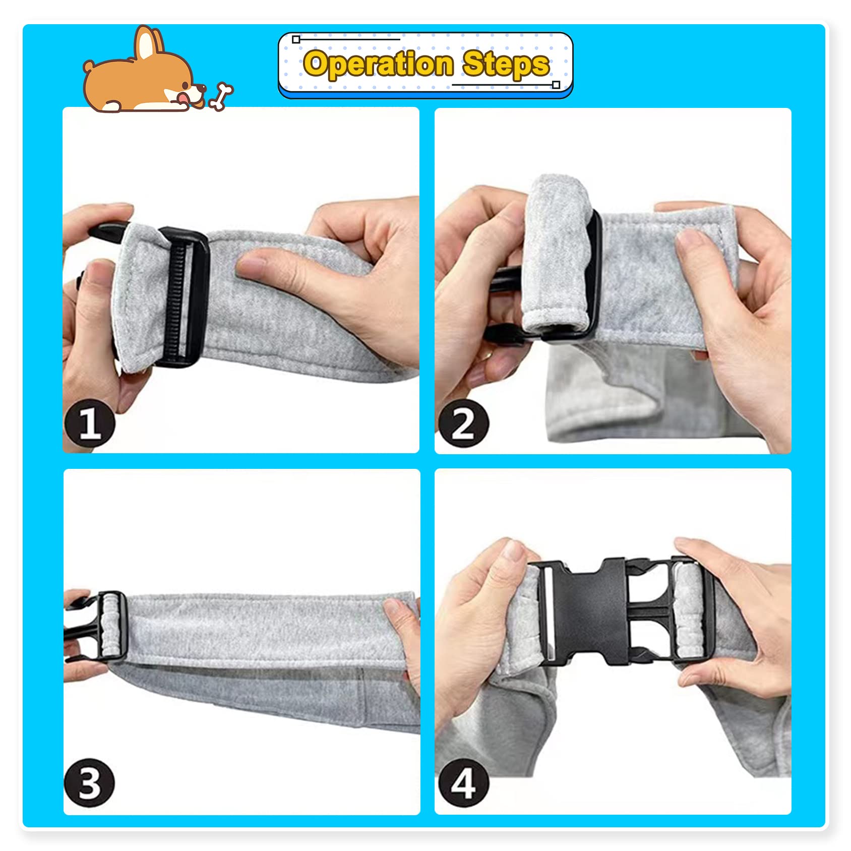 Kanemc dog sling safety-hook secures pet to prevent slipping during outings.