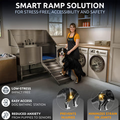 KANIS 304 stainless steel dog wash station for durable, leak-proof cleaning in busy salons.