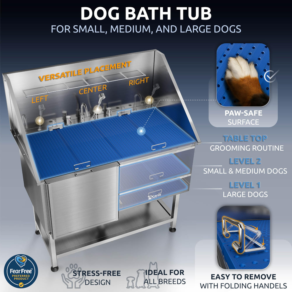 KANIS foldable ramp dog bath demonstrates smooth entry and exit with minimal effort.