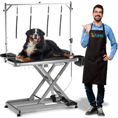 KANIS grooming table assembly demonstrates a durable setup ideal for quick, organized grooming sessions.