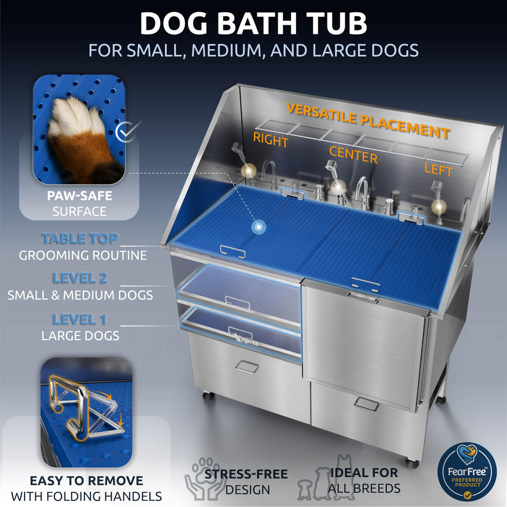 KANIS leak-proof welded design stands up to busy grooming routines.