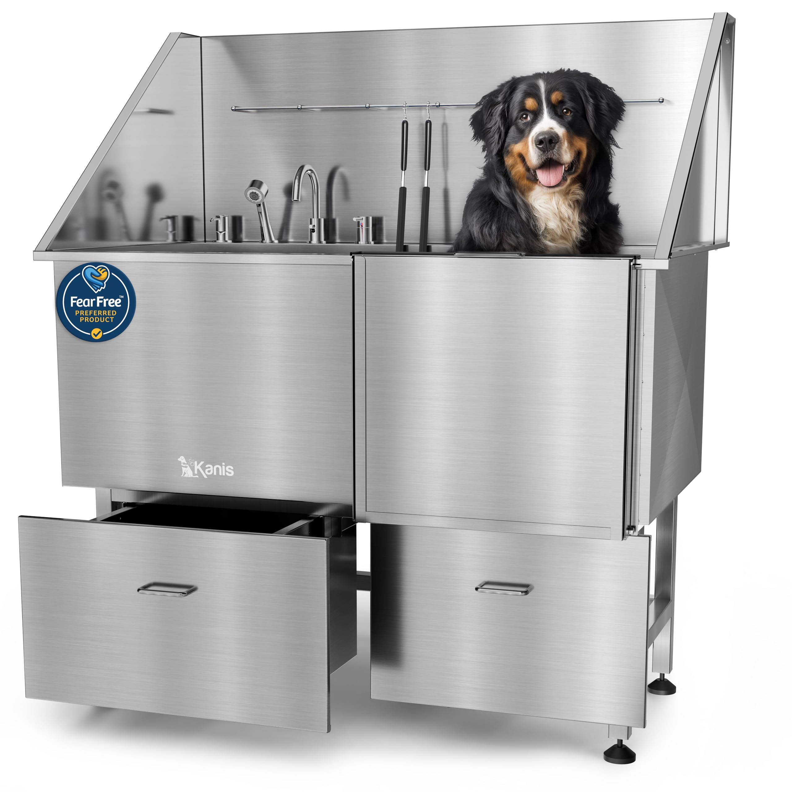 KANIS professional dog washing station 304 stainless steel tub; durable for heavy-use grooming.