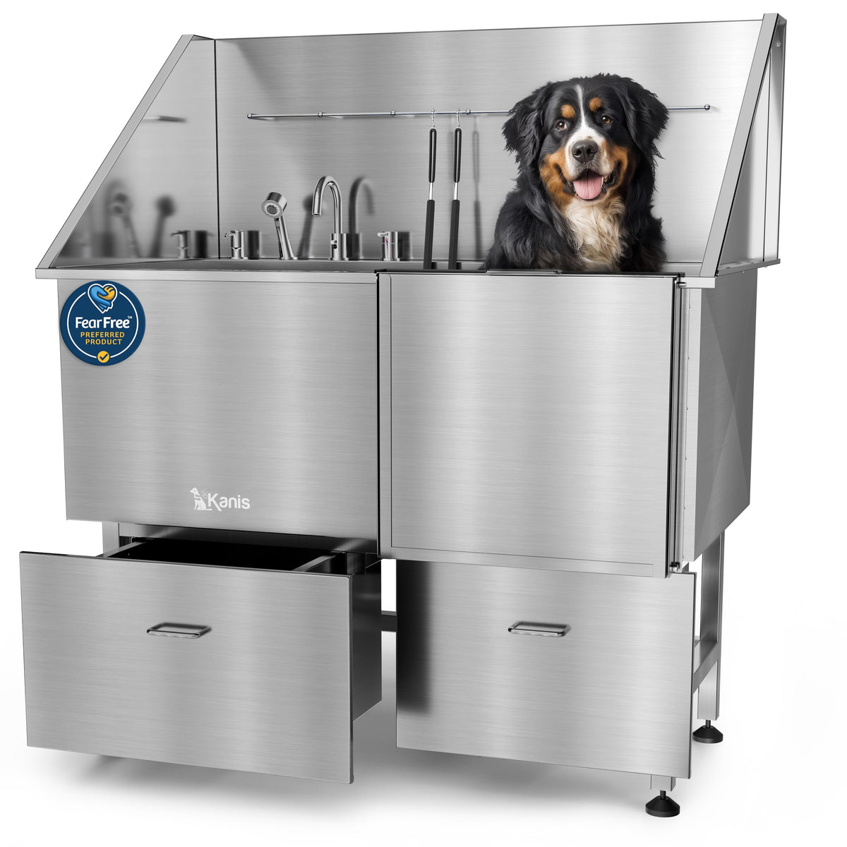KANIS professional dog washing station 304 stainless steel tub; durable for heavy-use grooming.
