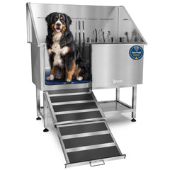 KANIS Professional Dog Washing Station with left ramp for easy access during grooming.
