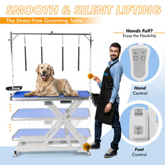 KANIS table reach height control detail highlights easy lift operation and reduced strain