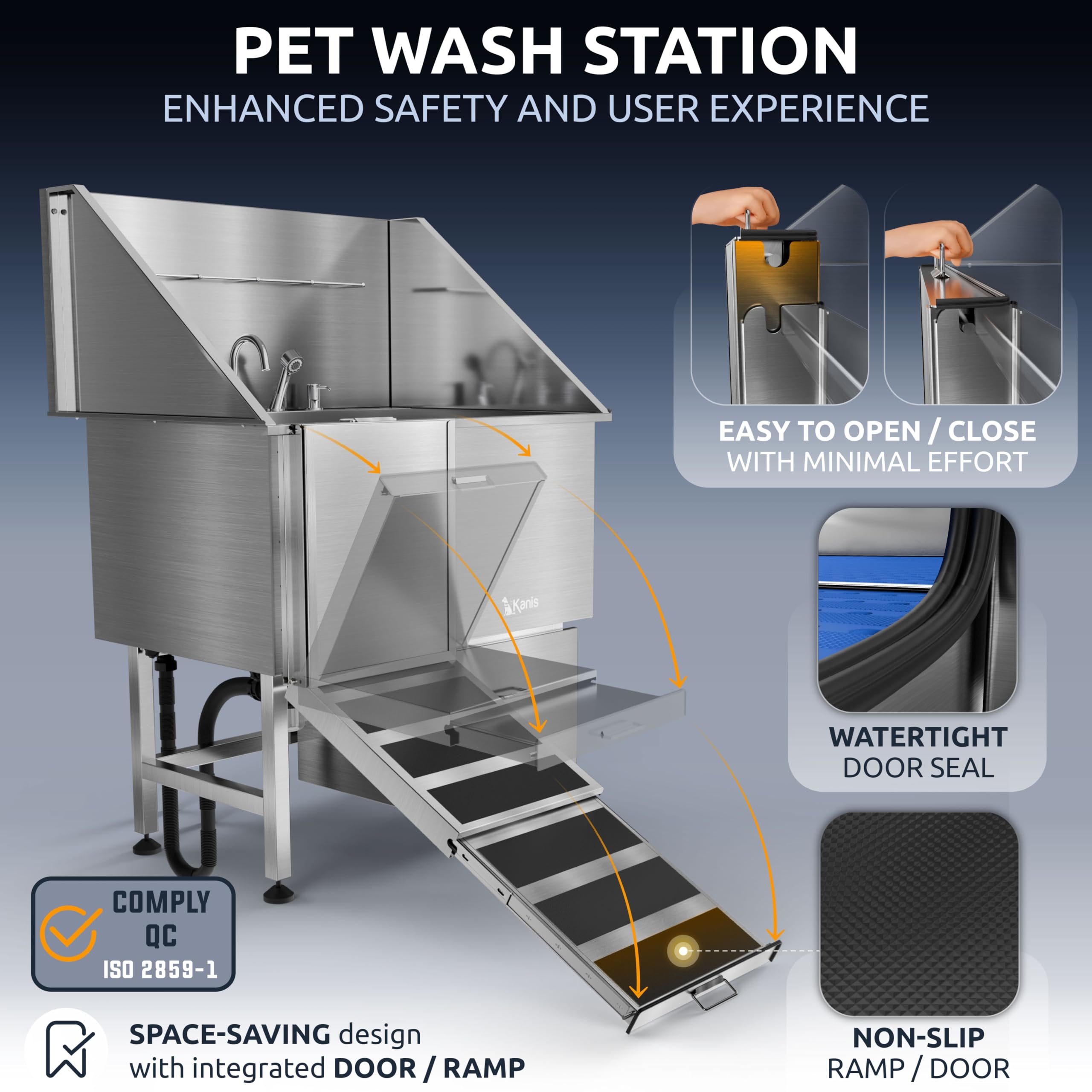 KANIS pull-out dog wash sprayer streamlines rinsing with reach-and-spray convenience.