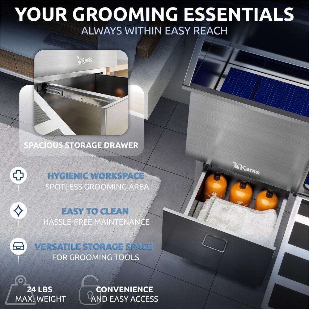 KANIS spacious drawer for grooming tools and accessories
