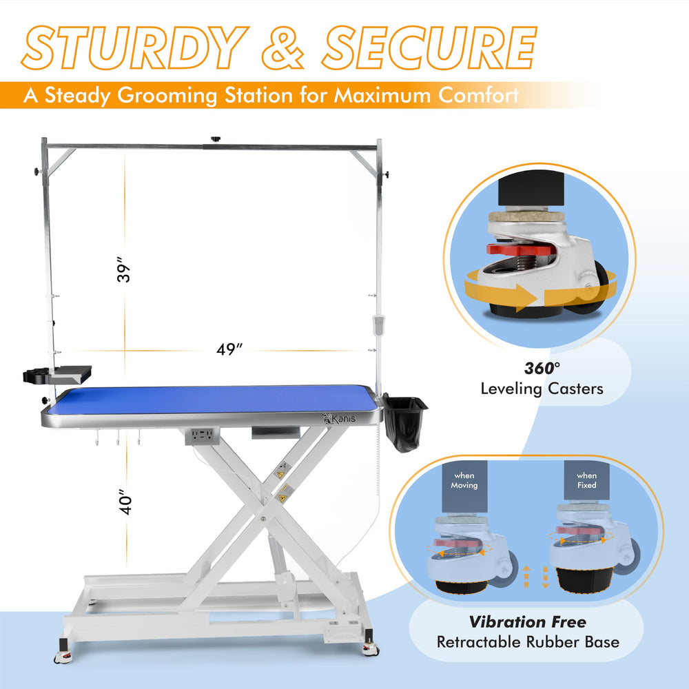 KANIS table top close-up shows anti slip surface for secure pet footing