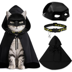 Kanmeii bat mask cat costume with adjustable fit for cute Halloween photos.