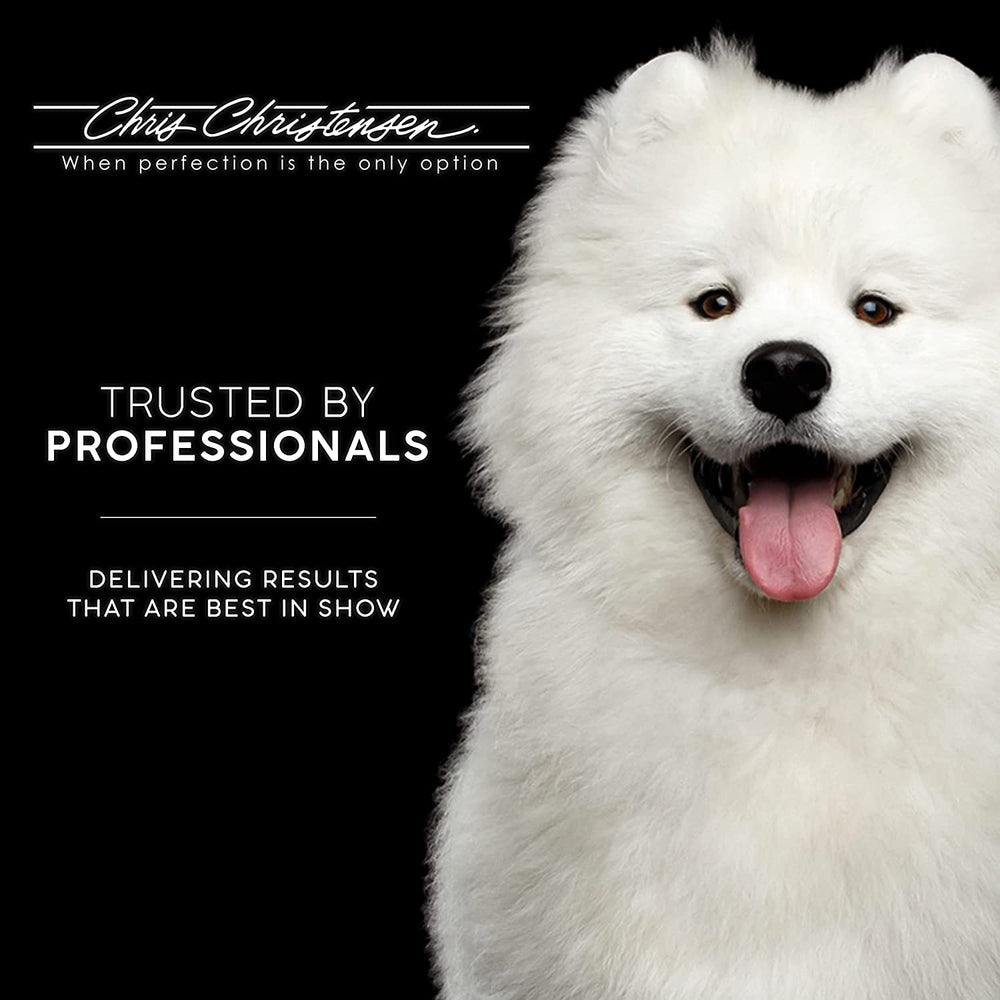 Chris Christensen Karben II slicker brush used in grooming sessions to fluff coats