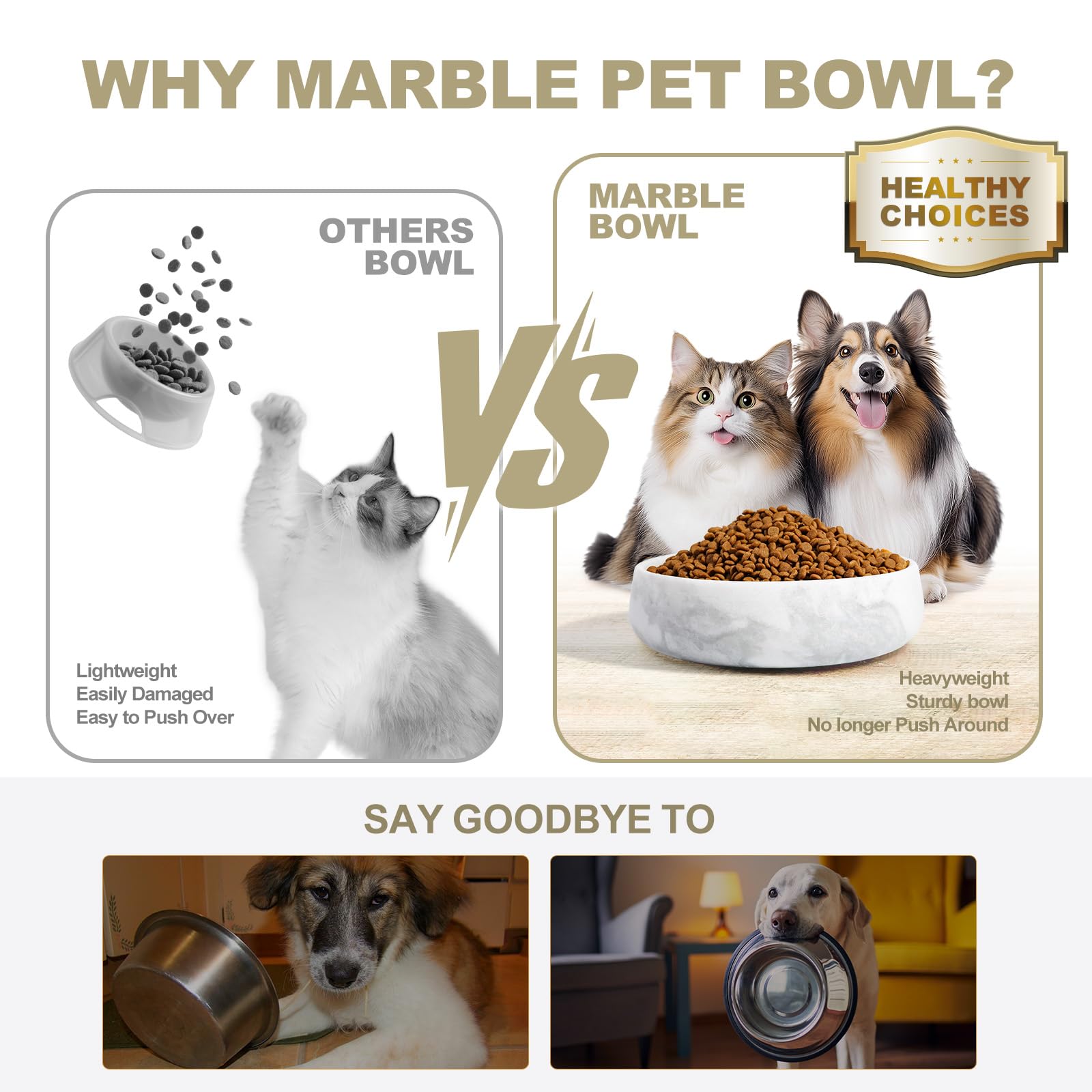 Karibiber African marble dog bowl close-up edge shows smooth lead-free surface