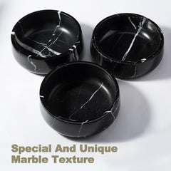 Karibiber Black Marble Bowl close-up highlighting a smooth surface for easy cleaning.
