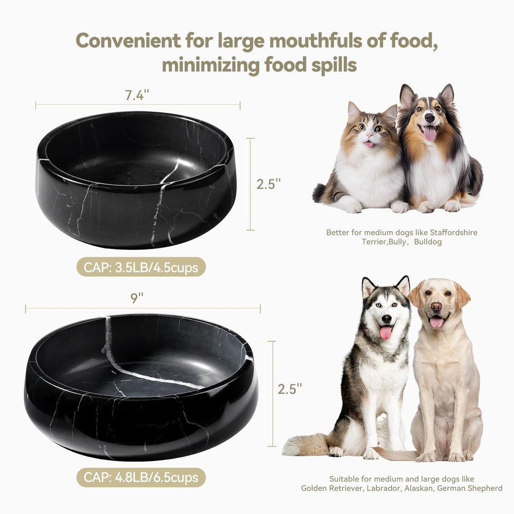 Karibiber Black Marble Bowl has 4.5 cup capacity for medium dogs.