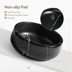 Karibiber Black Marble Bowl reveals thick, heavy design for added stability.