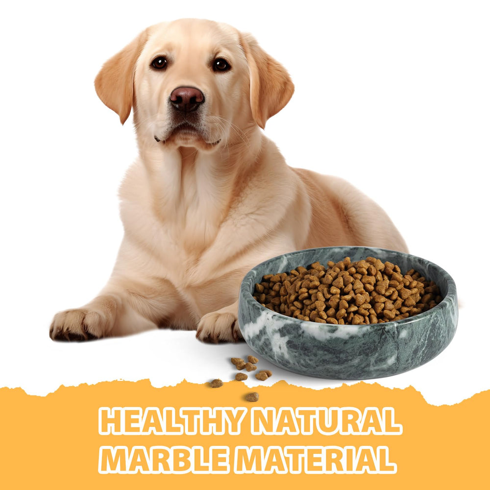 Karibiber Durable polished marble bowl adds a touch of elegance to feeding.