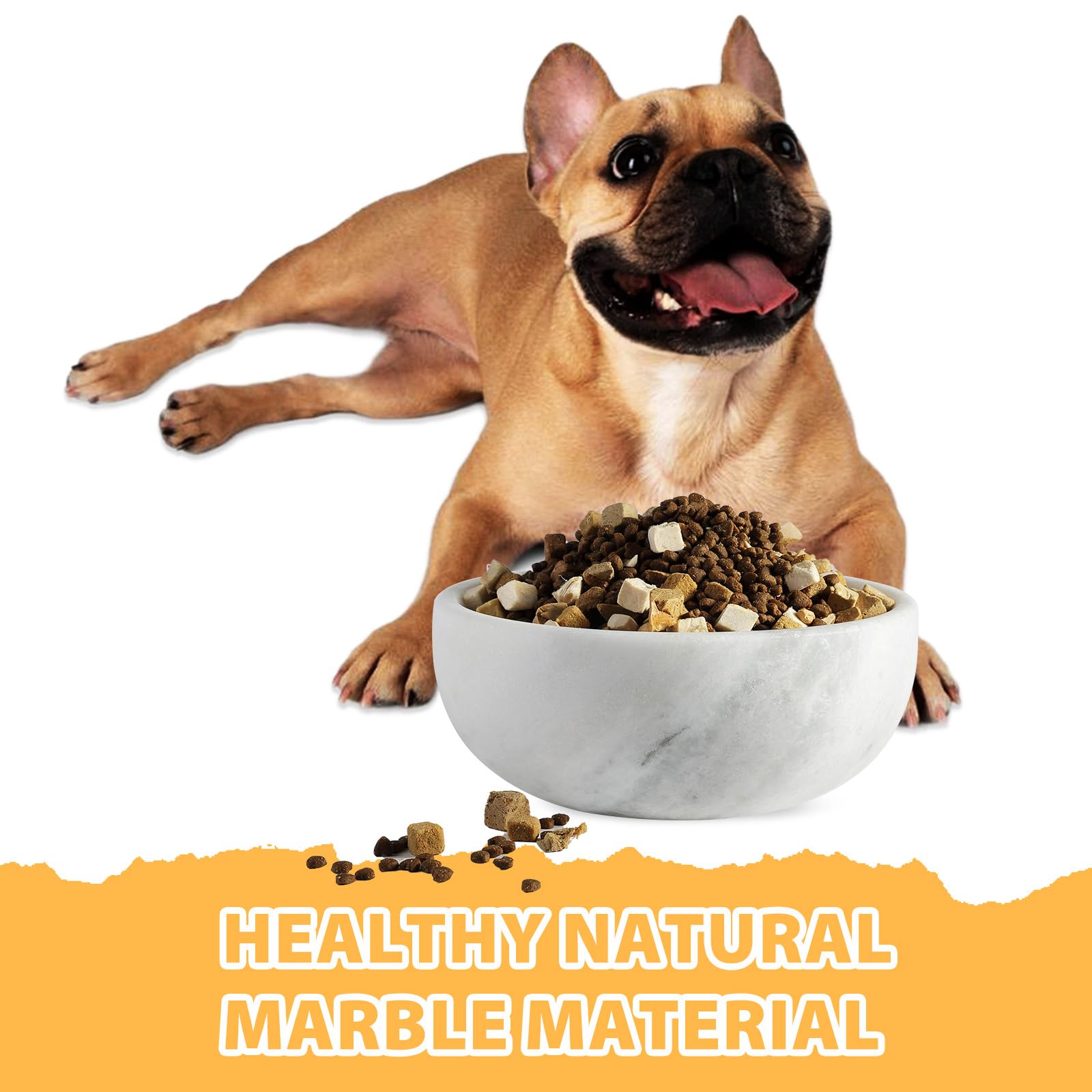 Karibiber easy-clean natural marble bowl resists odors and simplifies cleanup