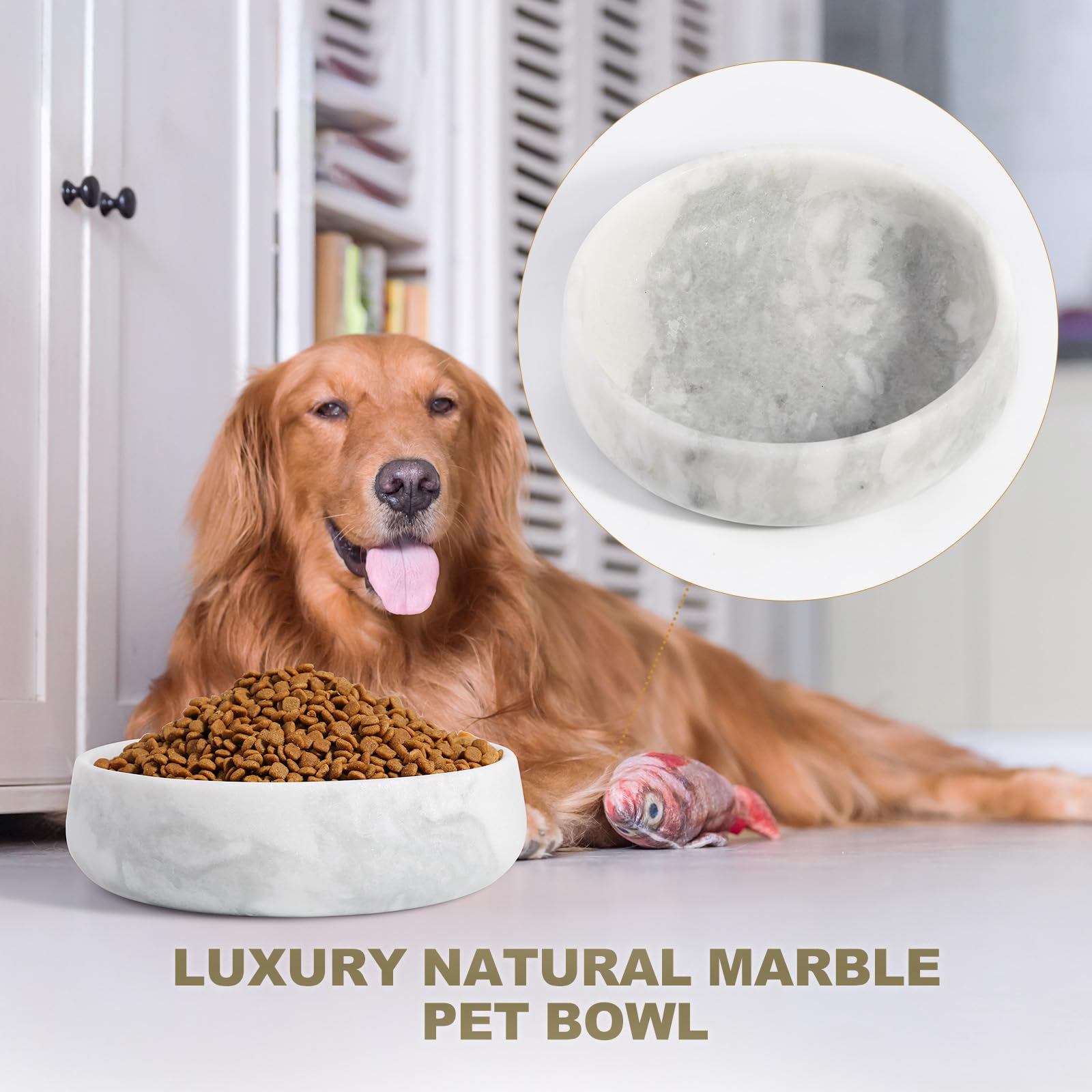 Karibiber heavy-duty marble dish offers durable stability for large breeds