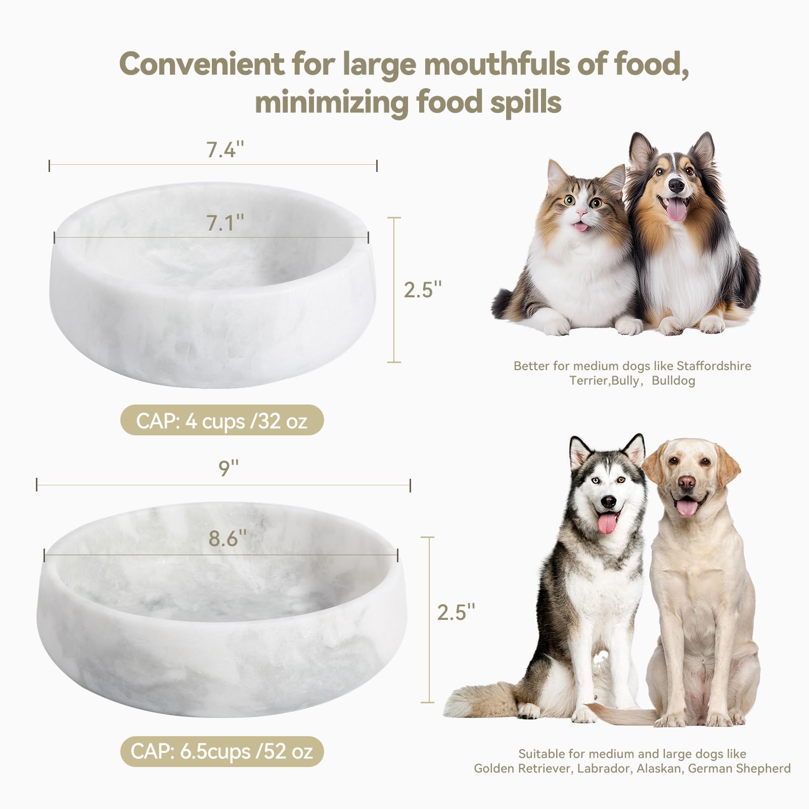 Karibiber large-dog bowl 6-cup capacity in action with water and kibble
