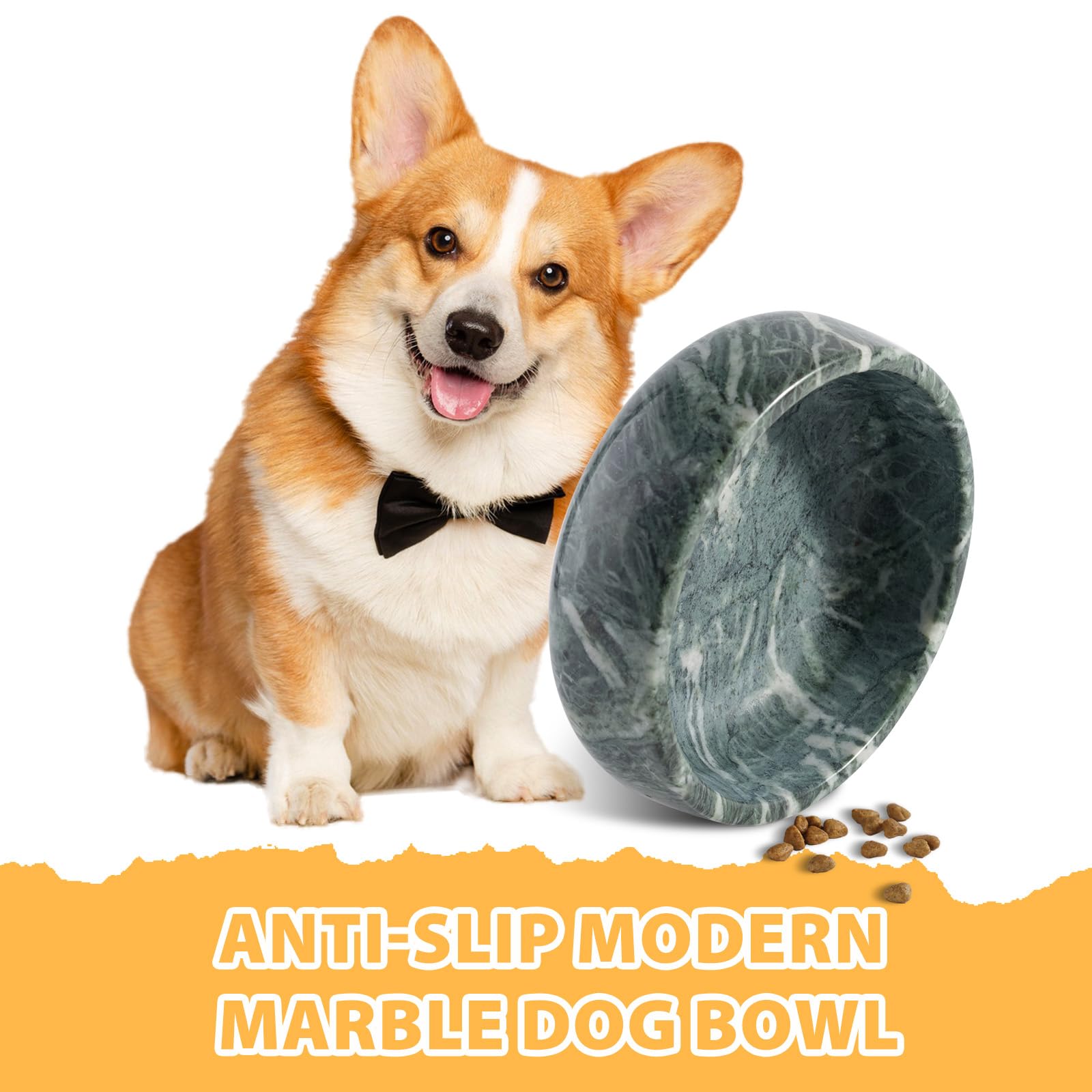 Karibiber marble bowl decor-fit for modern homes and pet-friendly dining spaces