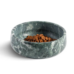 Karibiber natural marble dog bowl setup in a stylish kitchen for decor-friendly feeding