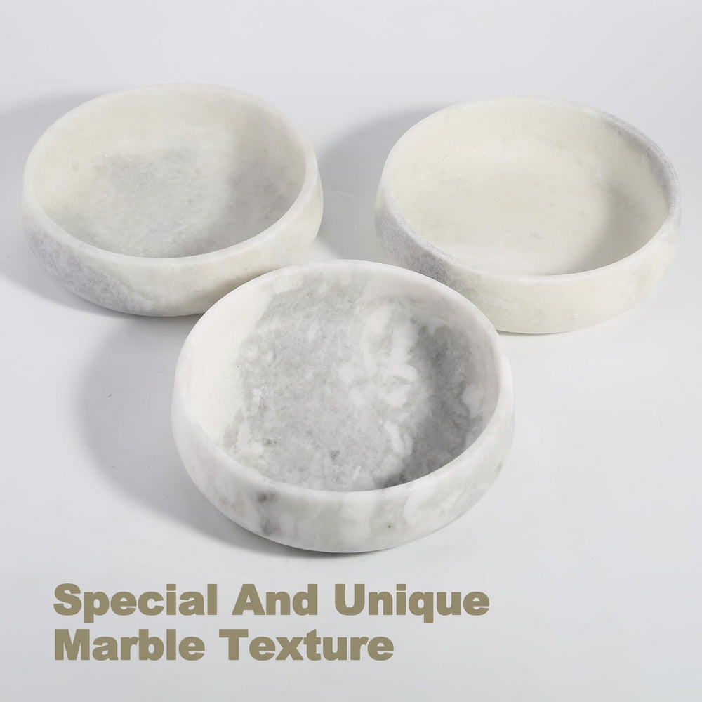 Karibiber white marble bowl inside view shows seamless surface easy to clean