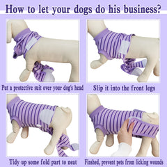 KAROKU dog recovery suit row-buttons design for easy wear