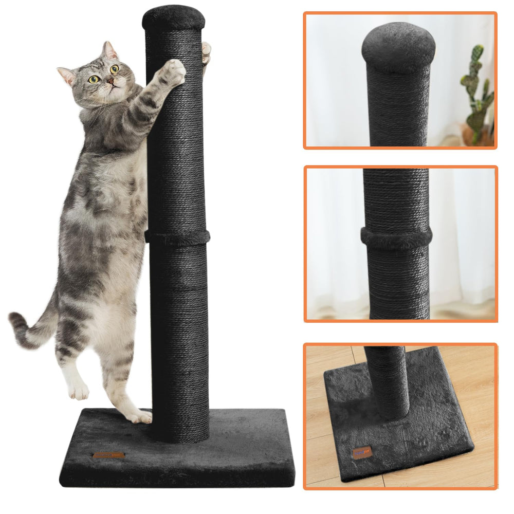 Karolpar 34-inch cat scratching post large diameter supports bigger cats and vigorous scratching.