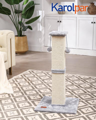 Karolpar 33-inch grey top enables full body stretch for cats.