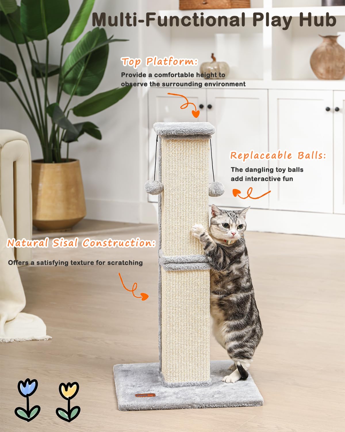 Karolpar dangling balls add interactive play for hunting instincts.