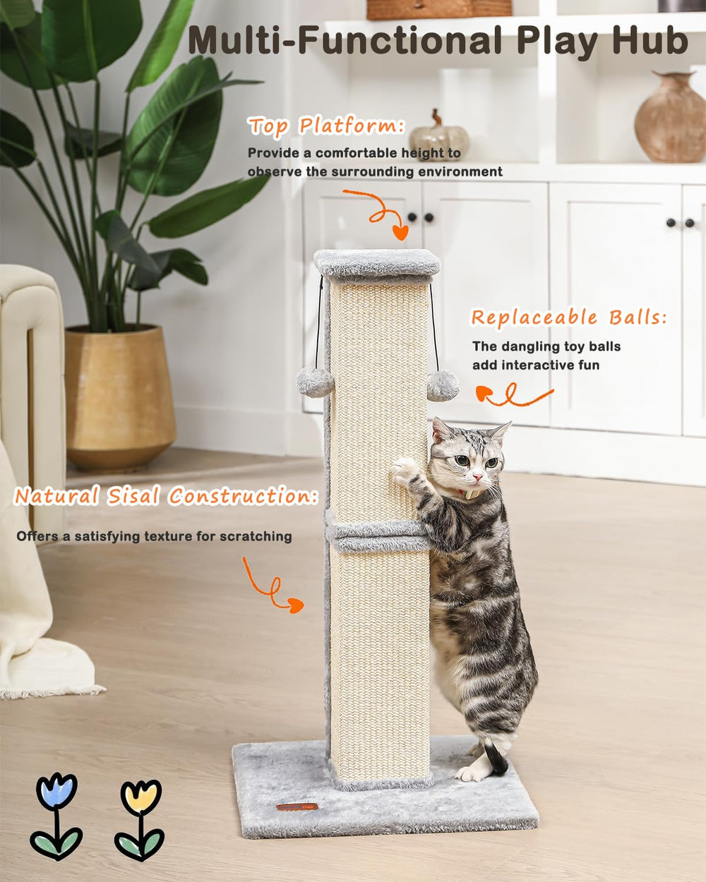 Karolpar dangling balls add interactive play for hunting instincts.