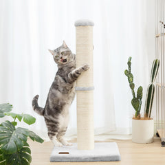 Karolpar grey indoor cat post shows stability and a non-slip design.