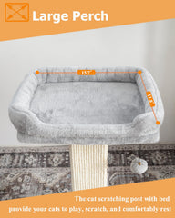 Karolpar large scratch post enables full-body stretch and vigorous scratching.
