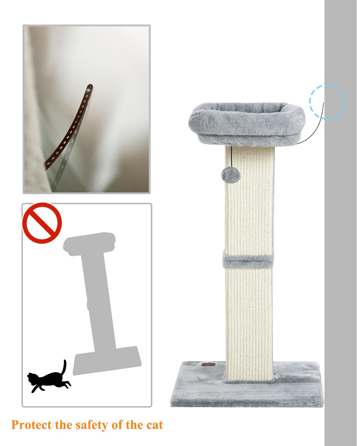 Karolpar light grey finish highlights modern look and cozy perching.