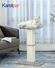 Karolpar plush perch provides cozy resting spot for cats during playtime.