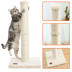 Sturdy base of Karolpar scratcher stays upright during play.