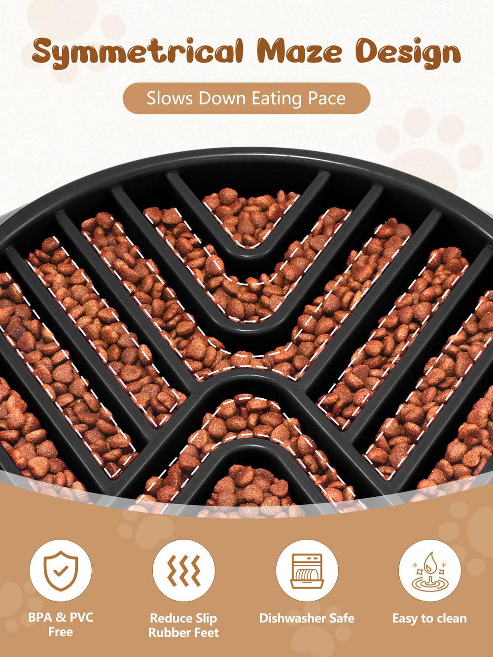 KASBAH slow feeder bowl durable BPA-free material for daily use