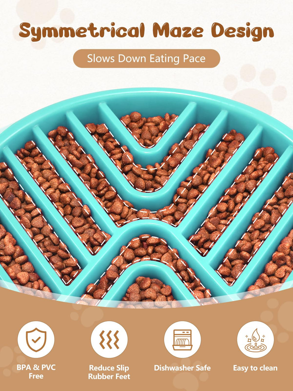 Kasbah slow feeder design maze guides dogs to eat more thoughtfully.
