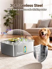 Kastty 5-layer filtration removes dirt and fur for clean water.