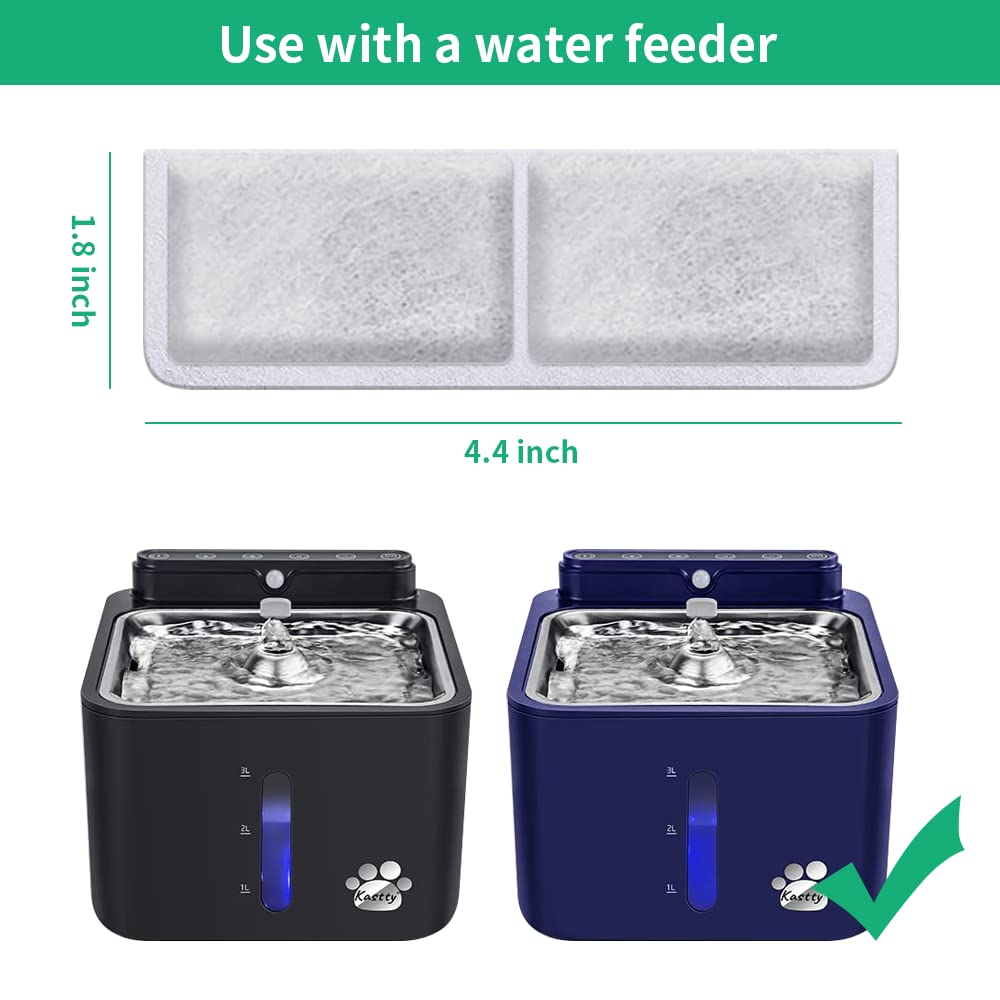 Kastty activated carbon inside the filter; prevents carbon particles in water