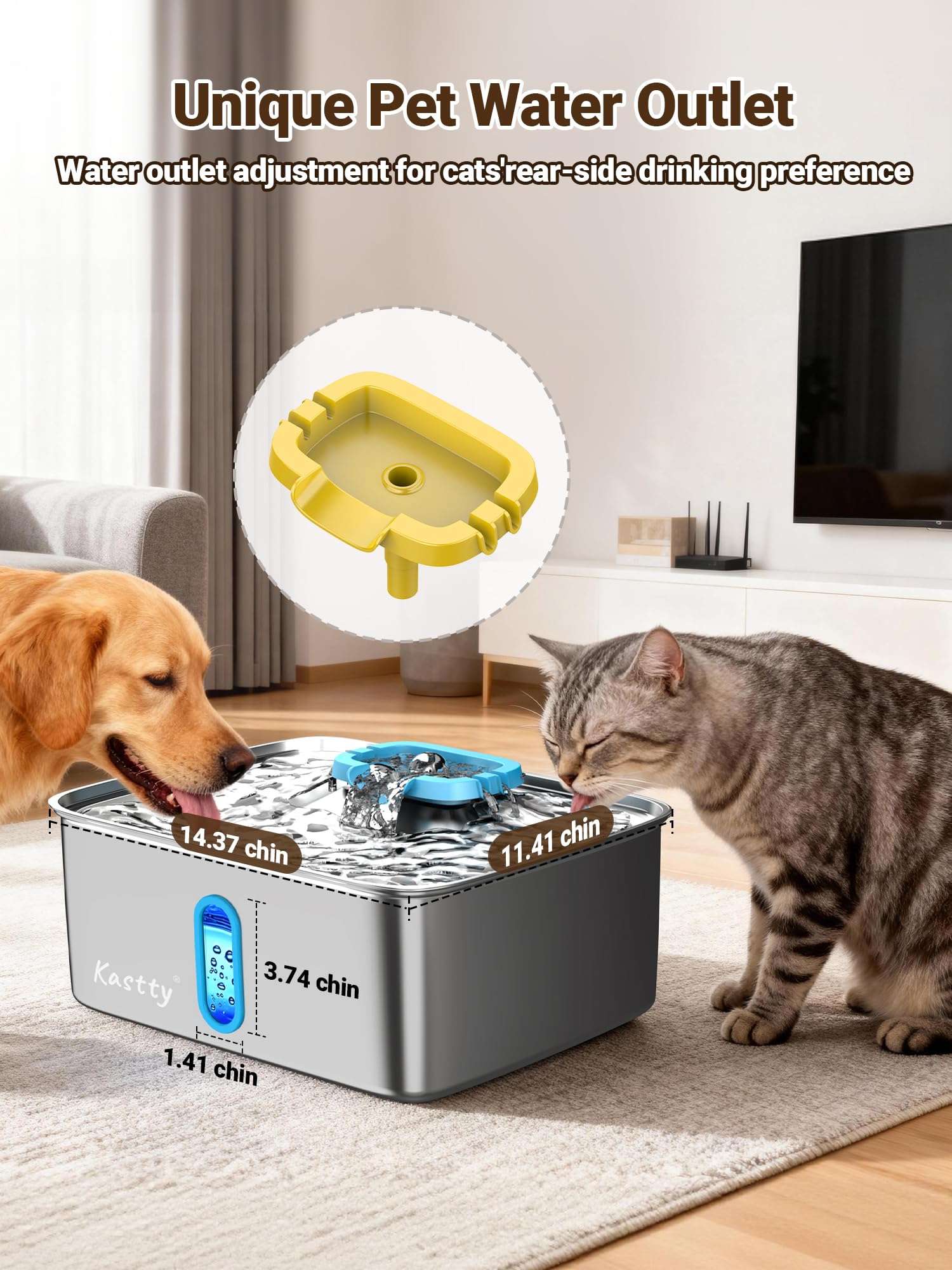 Kastty easy-cleaning design with replaceable filter and sponge supports maintenance.